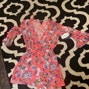 Cute pink floral romper